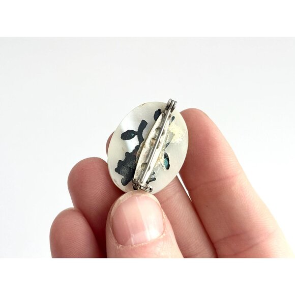 Zuni Inspired Gahn Dancer Oval Hand Crafted Vintage Costume Jewelry Brooch - Picture 8 of 11